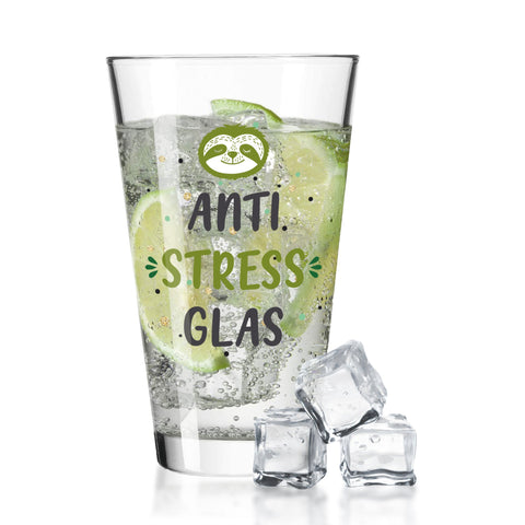 Leonardo Wasserglas mit UV-Druck "Anti Stress Glas"