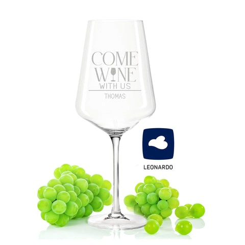Leonardo Weinglas mit Gravur "Come Wine with us"