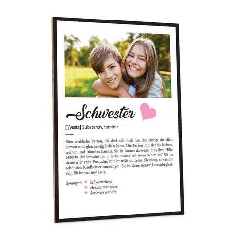 Holzschild Kunstdruck Personalisiert mit Namen & Bild