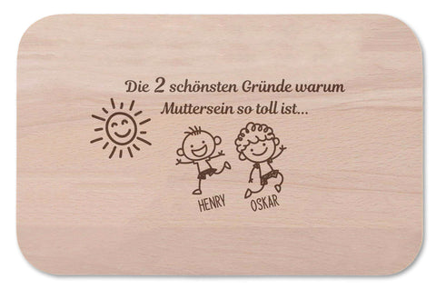 Frühstücksbrettchen Der schönste Grund warum Mutter sein so toll ist