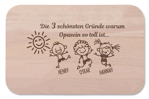 Frühstücksbrettchen Der schönste Grund warum Opa sein so toll ist