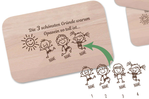 Frühstücksbrettchen Der schönste Grund warum Opa sein so toll ist