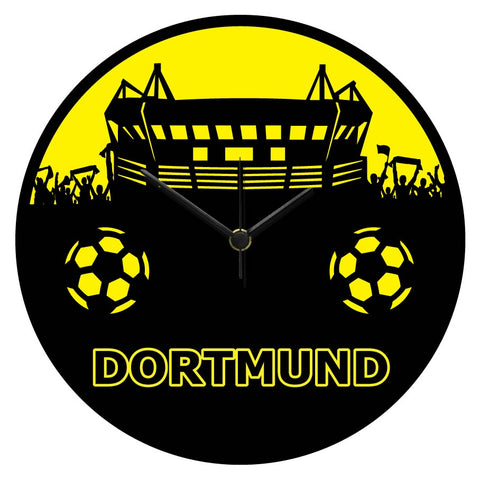 Wanduhr aus Holz Vereinsliebe Dortmund - mit UV Druck