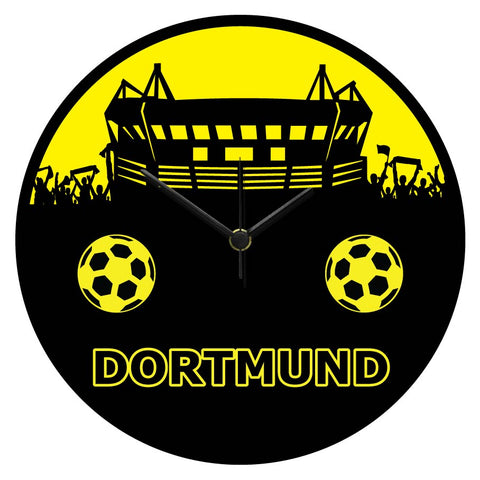 Wanduhr aus Holz Vereinsliebe Dortmund - mit UV Druck