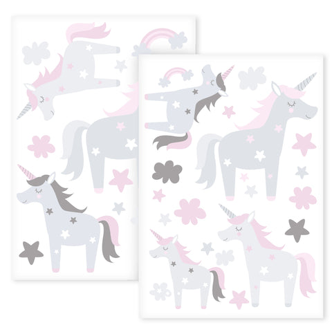 Wandsticker Set Einhorn & Sterne
