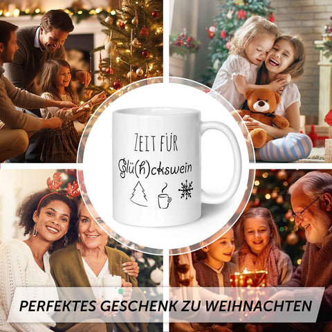 Bedruckte Tasse mit Weihnachtsmotiv - Zeit für Glühckswein