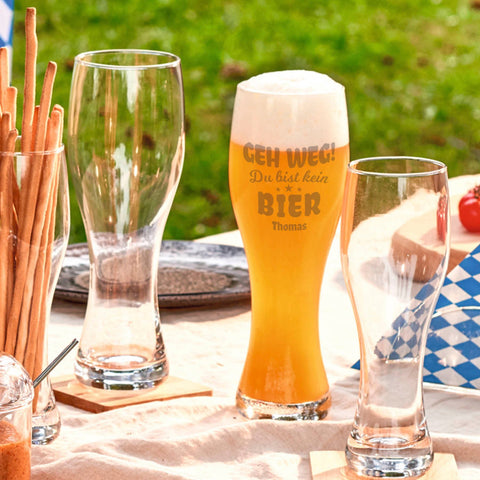 Leonardo Weizenglas "Geh weg du bist kein Bier" mit Namen