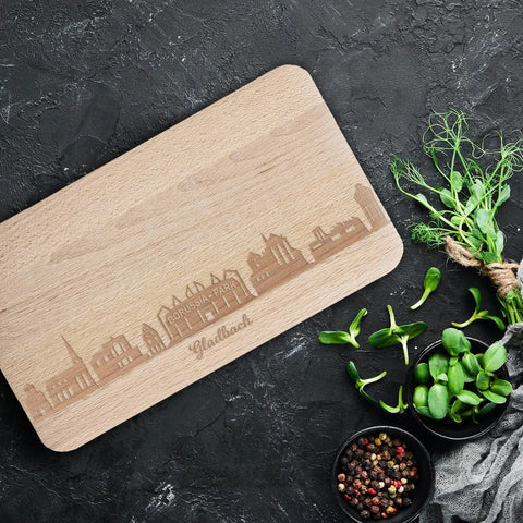 Frühstücksbrettchen Skyline Gladbach