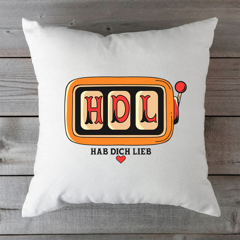 Bedrucktes Kissen mit Spruch HAB DICH LIEB