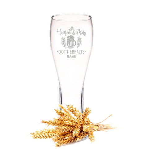 Leonardo Weizenglas "Hopfen und Malz Gott erhalts" mit Namen