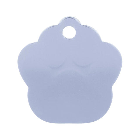 Hundemarke Pfote mit Gravur Hellblau