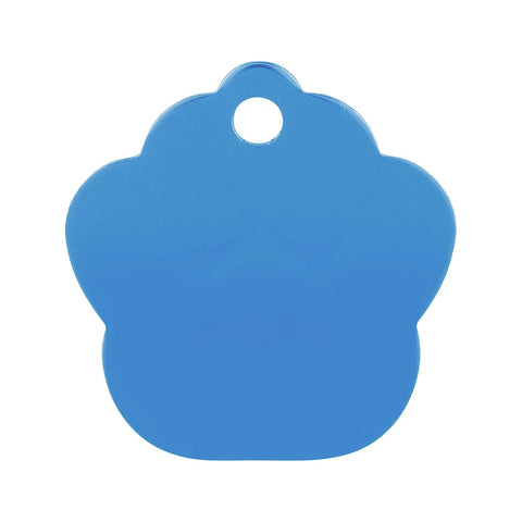 Hundemarke Pfote mit Gravur Blau