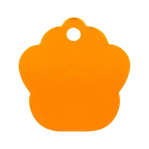Hundemarke Pfote mit Gravur Orange