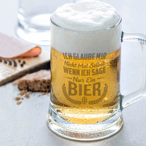 Montana Bierkrug mit Gravur "Ich glaube mir nicht mal selbst"
