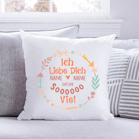 Bedrucktes Kissen mit Motiv "Ich Liebe Dich Soooo"