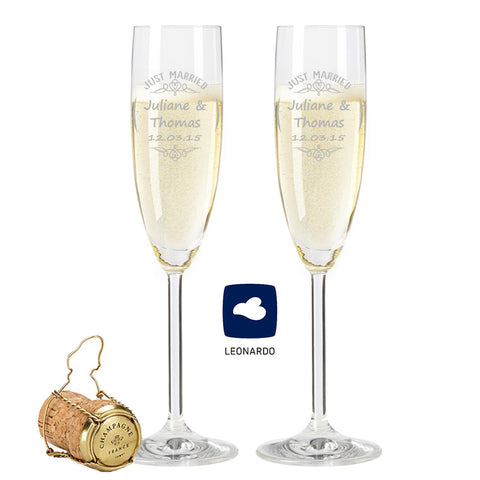Leonardo Sektglas mit Gravur "Just Married"