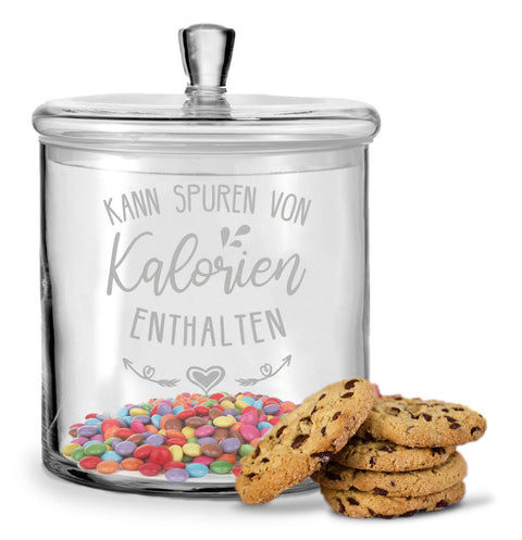 Leonardo Keksglas mit Motiv Kann spuren von Kalorien enthalten