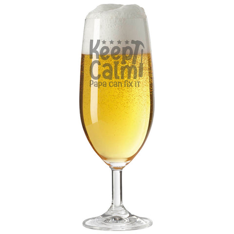 Leonardo Bierglas mit Gravur "Keep calm papa can fix it"