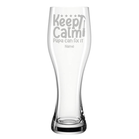 Leonardo Weizenglas "Keep calm papa can fix it" mit Namen