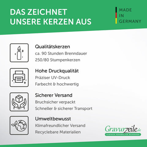 Große Kerze "Sterne" - Trauerkerze mit Namen & Wunschtext