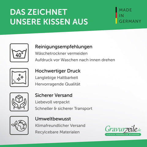 Bedrucktes Kissen mit Spruch Danke, dass es dich gibt du bist wundervoll