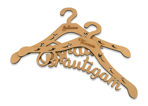Kleiderbügel Braut Bräutigam aus Holz