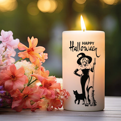 Mała świeczka „Happy Halloween” z imieniem