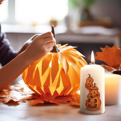 Mała świeca na Halloween „Stos dyni”
