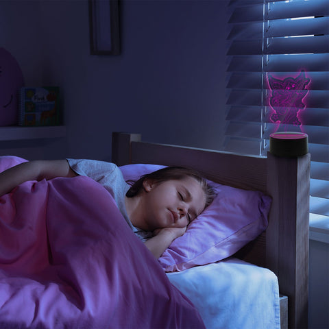 Graviertes Acrylglas im Fee Design mit LED-Sockel
