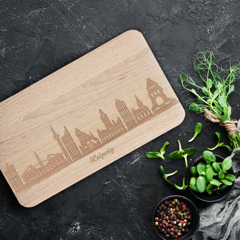 Frühstücksbrettchen Skyline Leipzig