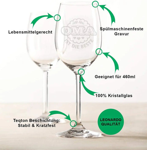 Leonardo Weinglas mit Gravur "Oma ist die Beste"