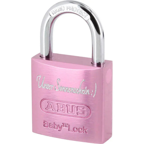 Baby Liebesschloss in Rosa mit Gravur #2