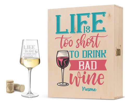 Leonardo Weinglas mit Gravur "Life is too short to drink bad Wine"