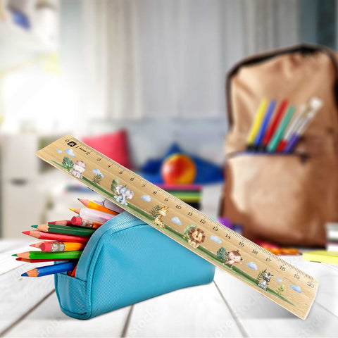 Lineal zur Einschulung im Tiere Design für Kinder aus Holz