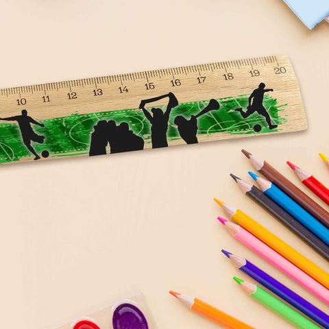 Lineal zur Einschulung im Fußball Design für Kinder aus Holz