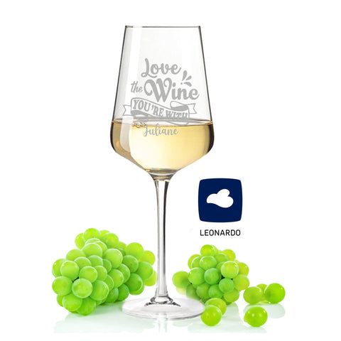 Leonardo Weinglas mit Gravur "Love the Wine you are with"