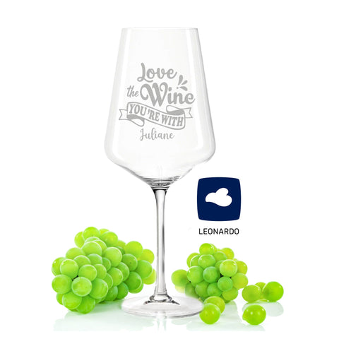 Leonardo Weinglas mit Gravur "Love the Wine you are with"