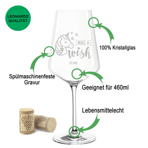 Leonardo Weinglas mit Gravur "Make a Wish"