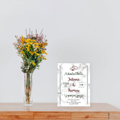 Hochzeitseinladungskarte im Marble White Design