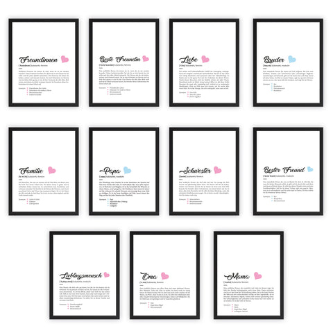 Definition Poster, Kunstdrucke & Worterklärung auf DIN A4 Premium-Foto-Papier