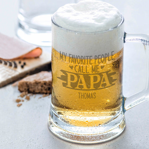 Montana Bierkrug mit Gravur "My favorite people call me papa" mit Namen