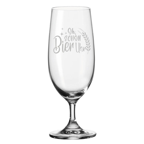 Leonardo Bierglas mit Gravur "Oh schon Bier Uhr"
