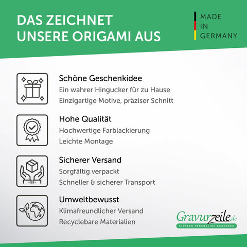 Origami Hirschkopf V2 aus Holz -