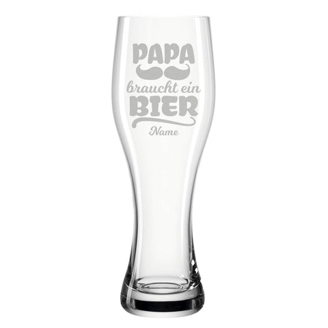 Leonardo Weizenglas "Papa braucht ein Bier" mit Name