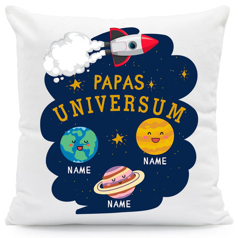 Bedrucktes Kissen mit Motiv Papas Universum