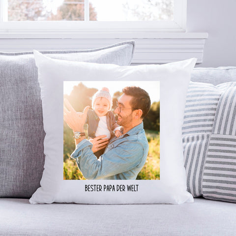 Bedrucktes Kissen Personalisiert mit eigenem Foto & Wunschtext