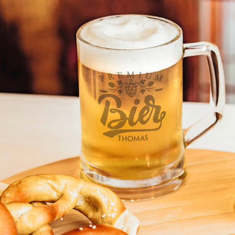 Montana Bierkrug mit Gravur "Premium Bier" mit Namen