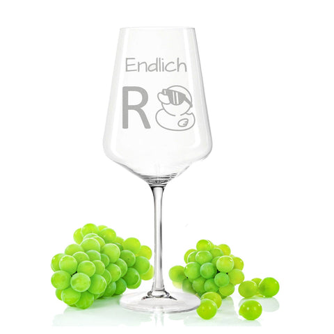 Leonardo Weinglas mit Gravur "Endlich Rente"