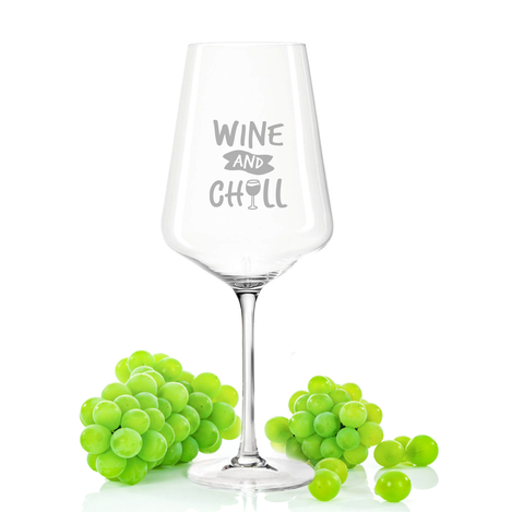 Leonardo Weinglas mit Gravur "Wine and chill"