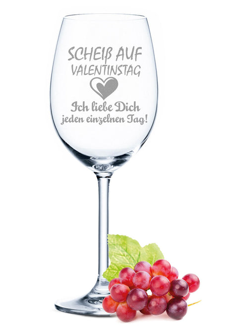 Leonardo "Scheiß auf Valentinstag" Geschenk Set Weinglas + Weizenglas